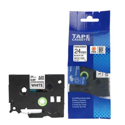 Otech TZE-S251 ( 24mm X 8M) Laminated Black on White Tape Cartridge