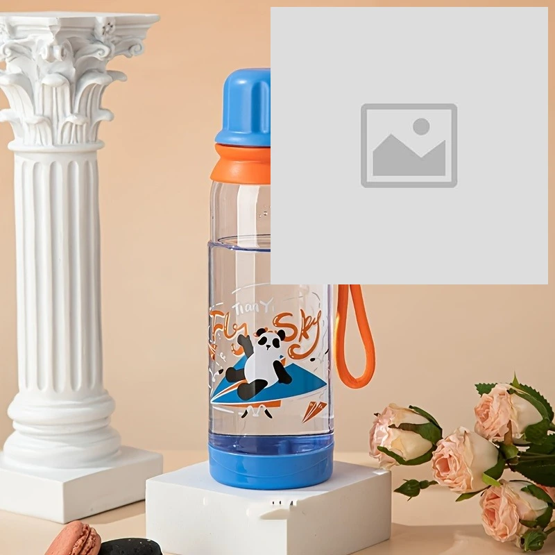 Cille "Let's Play" Edition Blue Transparent Sports Water Bottle  Premium Athletic Water Bottle with Built-in Straw and Safety Lock