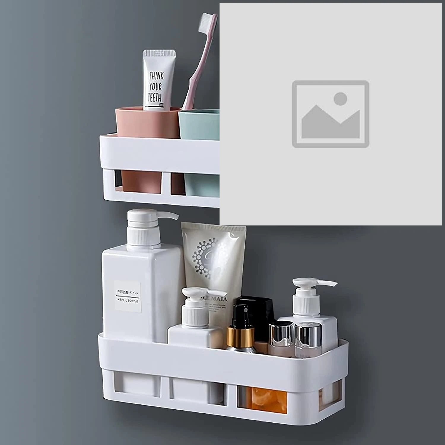 Self-Adhesive Bathroom Storage Rack & Wall Mounted Organizer No-Drill Magic Sticker Bathroom Shelf – Keep Your Space Tidy!