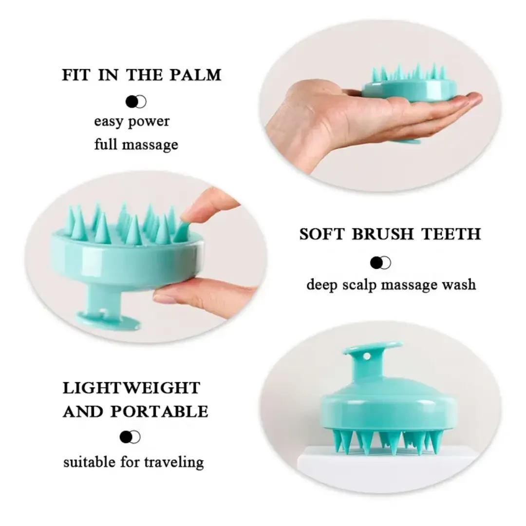 Silicone Head Scalp Massage Brush for Hair Growth & Stress Relief