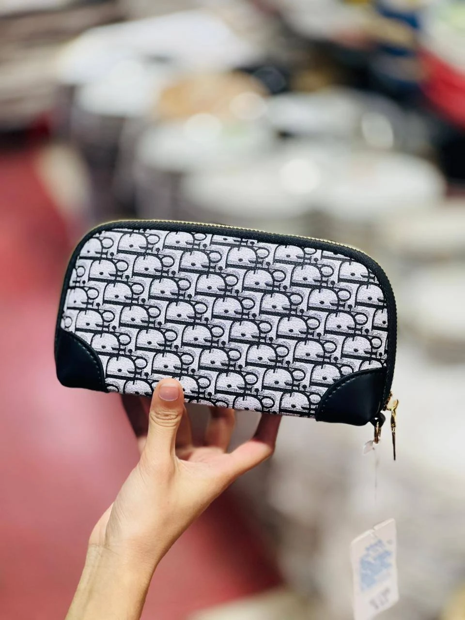 Elite Patterned Mini Clutch & Makeup Organizer