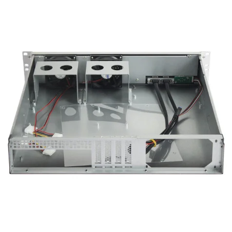 OTECH 2U 19in X22RM Heavy-Duty Sliver Black Rack Mount Case