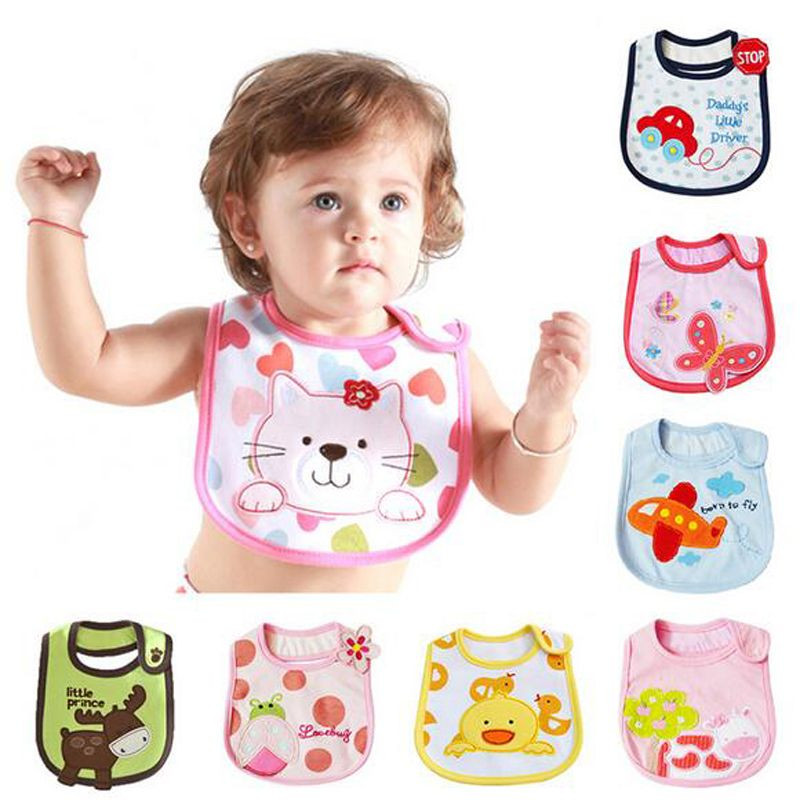 Fashionable Cotton Bibs For Baby - 2 Pcs (Colour As Per Stock)