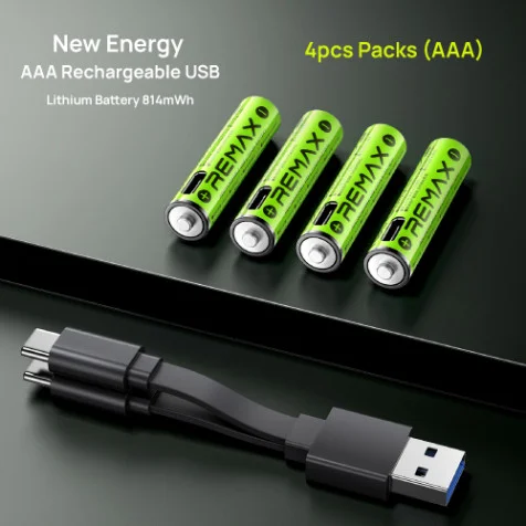 Remax AAA02 814mWh USB Type-C Rechargeable Lithium Battery