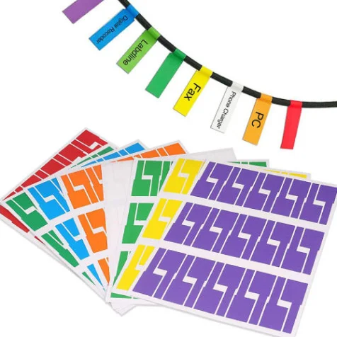 OTECH Wire Tags Labels Sticker PVC Self Adhesive A4 210x297mm (Tags 30Pcs/Sheet) Yellow