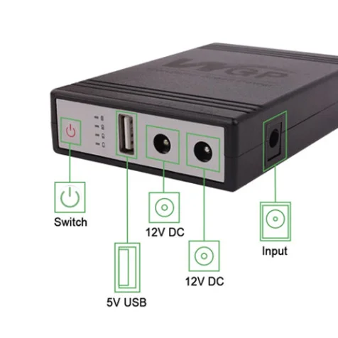WGP 10400mAh Mini UPS (5V-12V-12v) Update Version