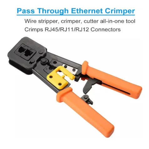 298 S45C RJ45 Pass Through Cat5 Cat5e Cat6 Crimping Tool for RJ45/RJ12 Regular