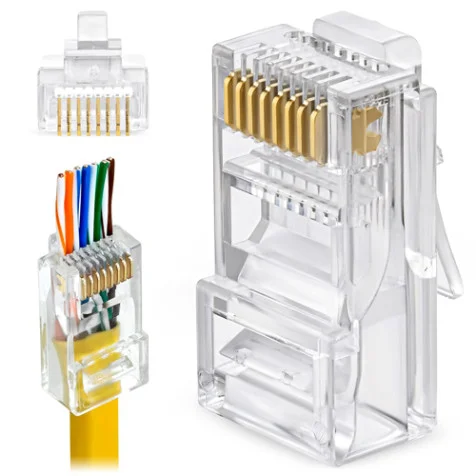 E Link CAT6 Pass Through RJ45 Connectors