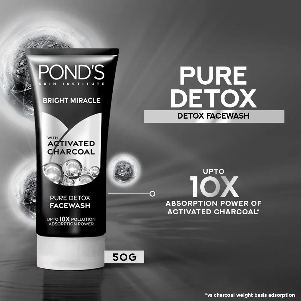 Pond's Bright Miracle Detox Facewash with Activated Charcoal