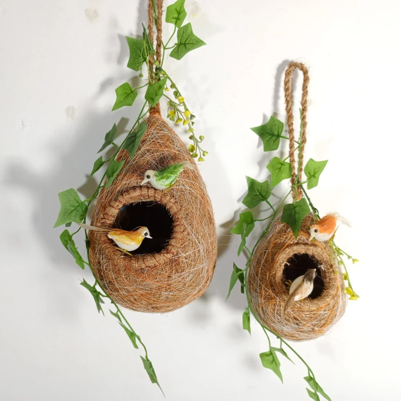 Handcrafted Weaver Bird Nest Decor  Artisanal Bird’s Nest Hanging Ornament  Whimsical Nature-Inspired Home Decor