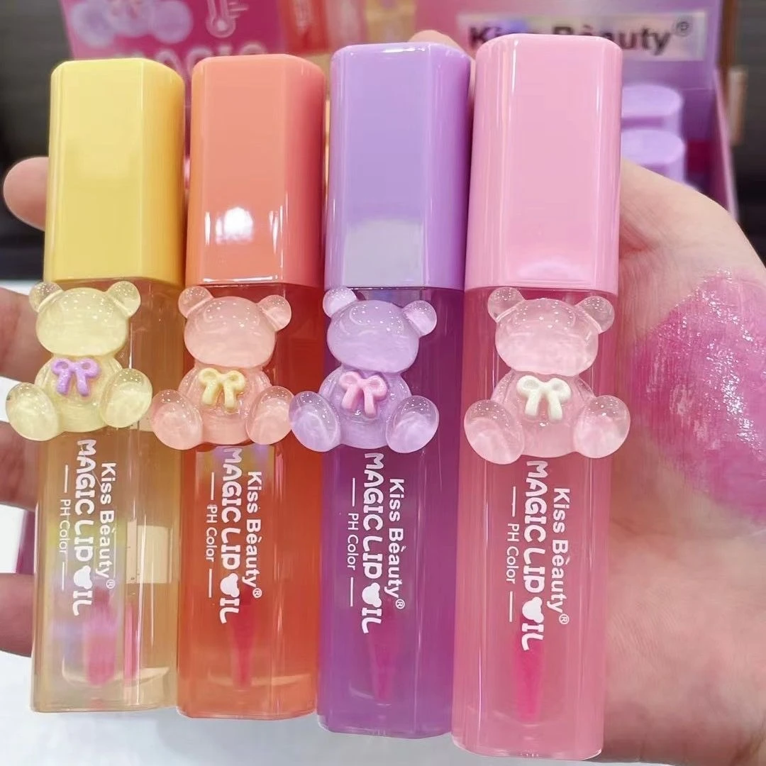 Kiss Beauty Magic Lip Oil - Cute Bear Edition (PH Color Changing)