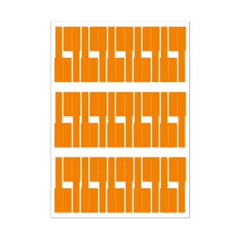 OTECH Wire Tags Labels Sticker PVC Self Adhesive A4 210x297mm (Tags 30Pcs/Sheet) Orange