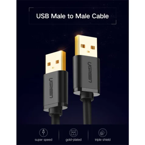 Ugreen US102 USB 2.0 Male to Male Cable 1.5M (Black)