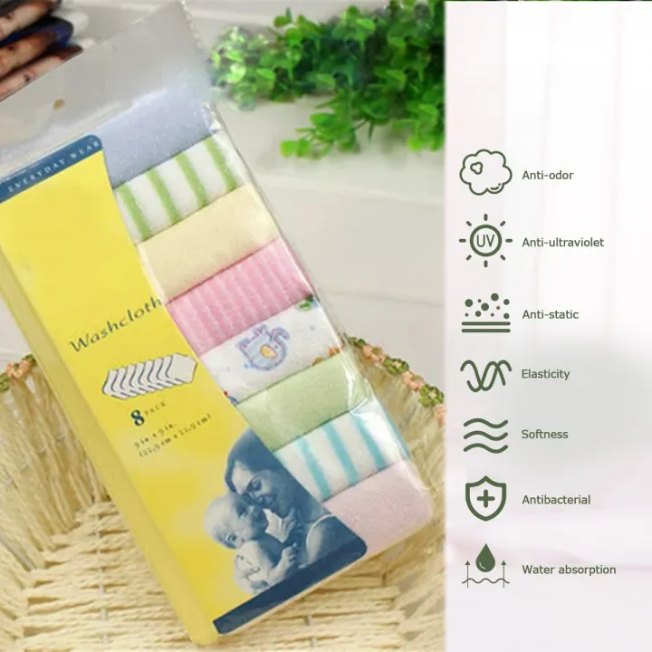 Soft Cotton Baby Handkerchief- Combo Set(8pcs)