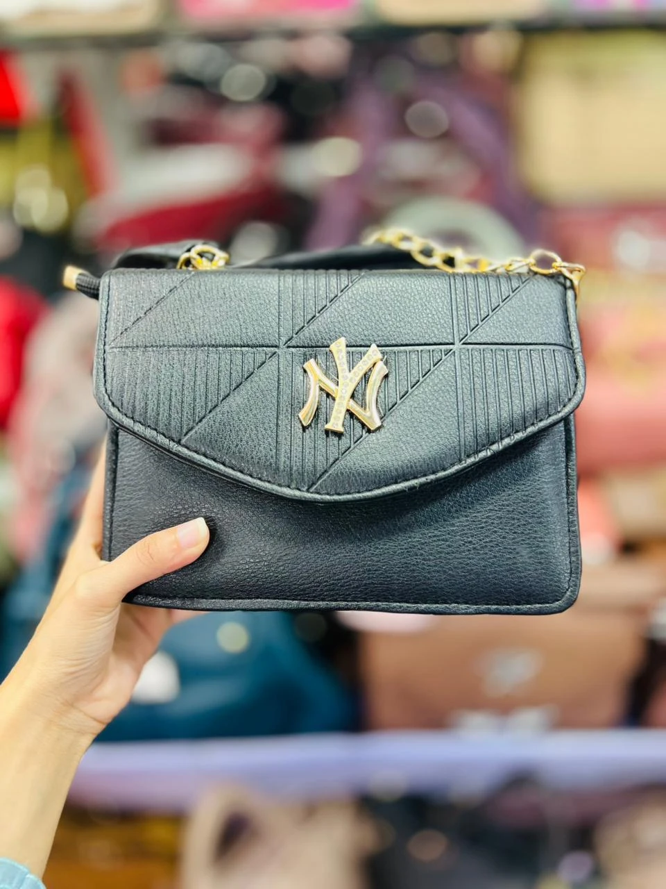 Premium Geometric NY Emblem Handbag