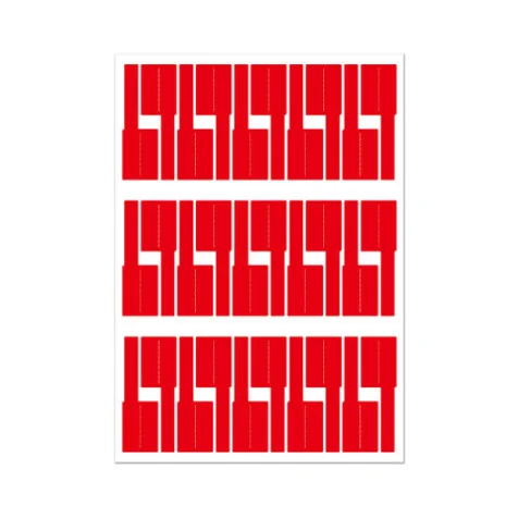 OTECH Wire Tags Labels Sticker PVC Self Adhesive A4 210x297mm (Tags 30Pcs/Sheet) Red