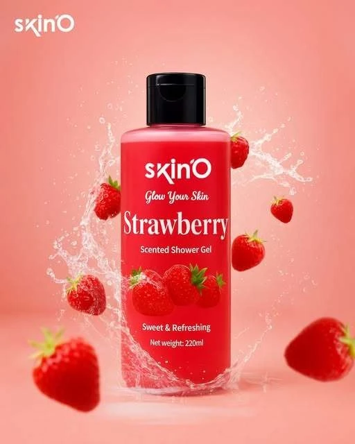 Skin'O Strawberry Scented Shower Gel - 225ml